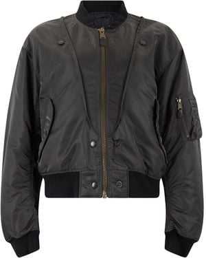 Maison Margiela Bomber Jacket With Front Zipper - Black