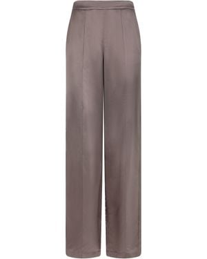 Emporio Armani Loose Satin Trousers - Brown