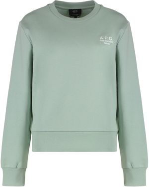 A.P.C. Felpa girocollo Rue Madame in cotone - Verde