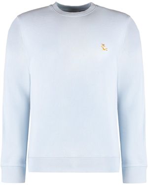 Maison Kitsuné Felpa girocollo in cotone - Blu