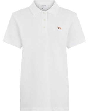 Maison Kitsuné Cotton Polo With Short Sleeves - White
