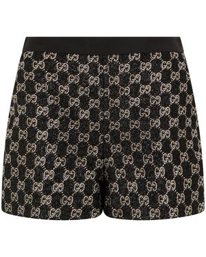 Gucci Shorts With Rhinestones - Black