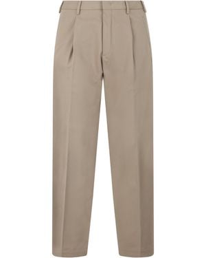 Slowear Pantaloni in cotone con pieghe - Neutro