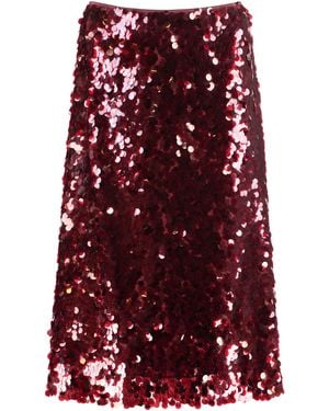 Vince Sequin Skirt - Red