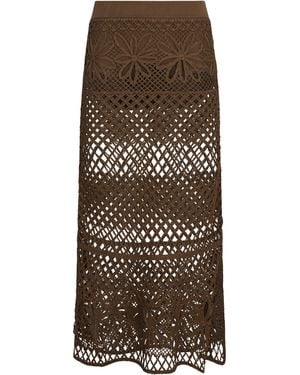 Pinko Crispo Crochet Knit Skirt - Brown