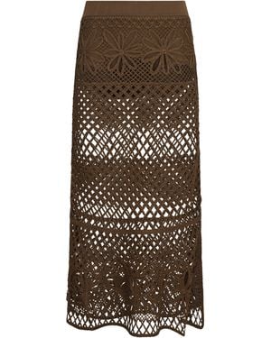 Pinko Crispo Crochet Knit Skirt - Brown