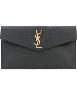 Saint Laurent Uptown Leather Clutch - Black