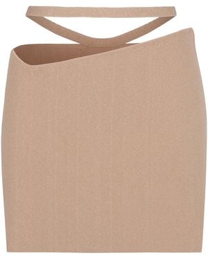 ANDREADAMO Knitted Mini Skirt - Natural