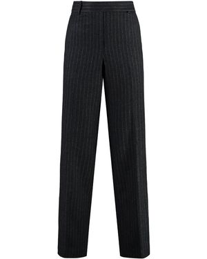 MICHAEL Michael Kors Pinstriped Wool Trousers - Black