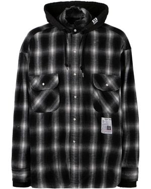Maison Mihara Yasuhiro Camicia in cotone motivo check - Nero