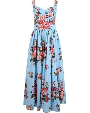 Dolce & Gabbana Midi Dress With Floral Print - Blue