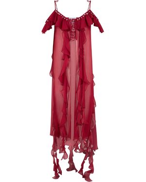 LES FILLES D'EVA Midi Dress With Ruffles - Red