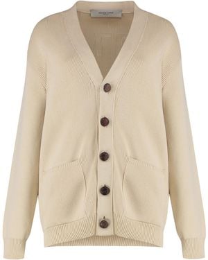 Golden Goose Cotton V-Neck Cardigan Cardigans - Natural
