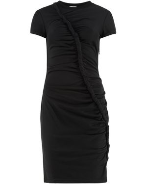 McQueen Gathered Detailed Mini Dress - Black