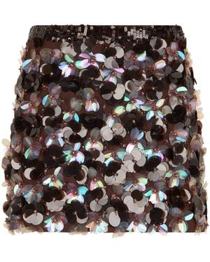 P.A.R.O.S.H. Short Skirt With Sequins - Black