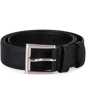 Prada Cintura in pelle con fibbia in metallo - Nero