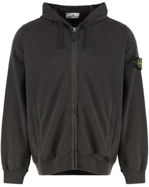 Stone Island Full Zip Hoodie - Black