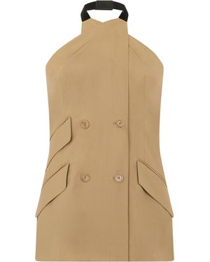 Max Mara Sleeveless Jacket Nuraghe - Natural