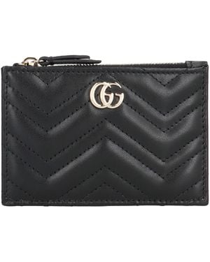 Gucci Gg Marmont Leather Keyring - Black