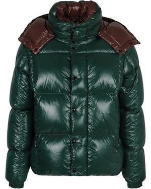 Moncler Short Down Jacket Parana With Hood - Green