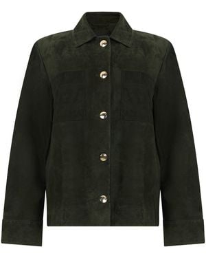 Max Mara Giacca scamosciata con bottoni - Nero