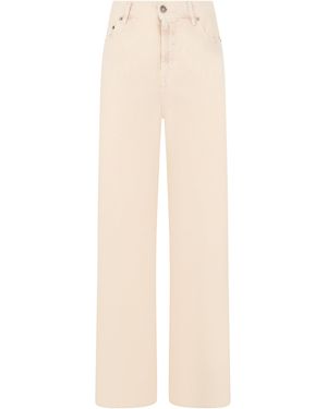 Golden Goose Denim Cottonwide Leg Jeans - White