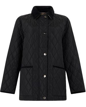 Burberry Quilted Jacket With Collar Polyamide Puffer - Black