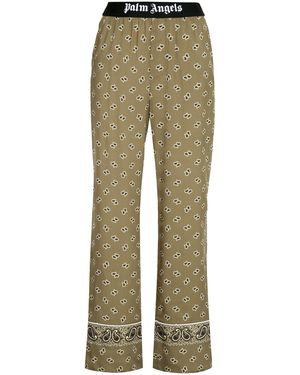 Palm Angels Paisley Motif Elastic Waist Trousers For - Green