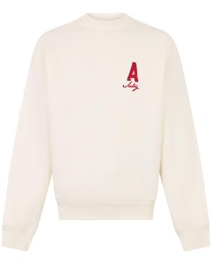 Autry Felpa in cotone con logo stampato - Bianco