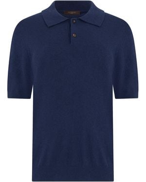 Slowear Short Sleeve Polo Jumper - Blue