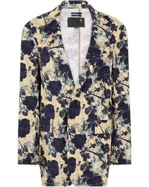 R13 Blazer floreale in cotone - Giallo