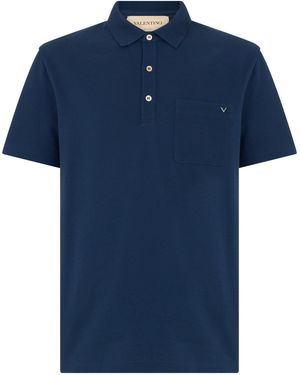 Valentino Garavani Classic Short-Sleeve Polo For - Blue