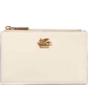Etro Leather Card Holder - Natural