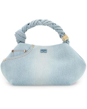 Ganni Borsa a mano Bou in denim - Blu