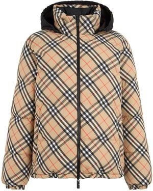 Burberry Jacket With High Collar And Hood - Brown