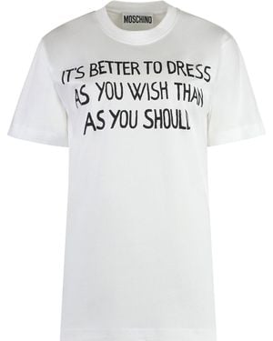 Moschino Graphic Crew Neck T-Shirt - Gray