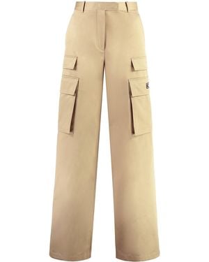 Versace Stylish Cargo Trousers With Eight Pockets For - Natural