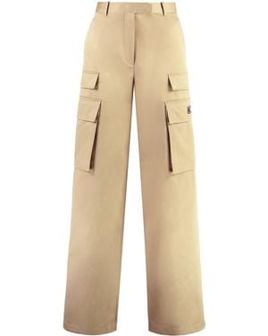 Versace Stylish Cargo Pants With Eight Pockets For - Natural