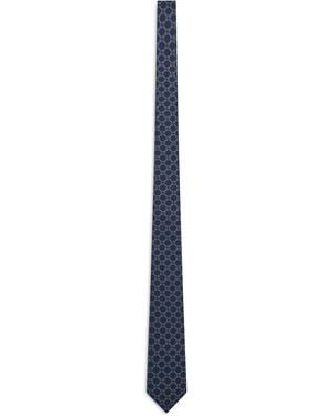 Gucci Tie With Geometric Patterns - Blue
