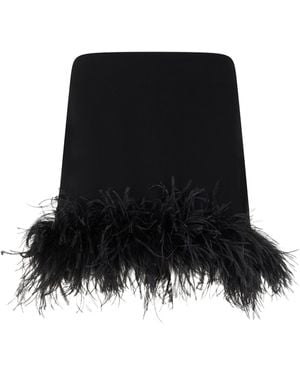 P.A.R.O.S.H. Mini Skirt With Feather Trim - Black