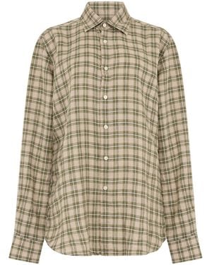 Slowear Linen Check Shirt - Natural
