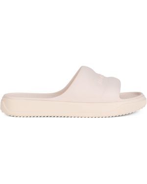 Moncler Slippers With Embossed Logo - Natural