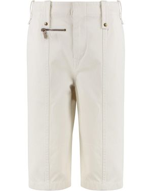 Burberry Capri Cotton Bermuda Shorts - White