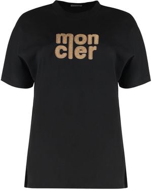 Moncler T-shirt girocollo in cotone - Nero
