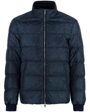 Etro Techno-Nylon Down Jacket - Blue