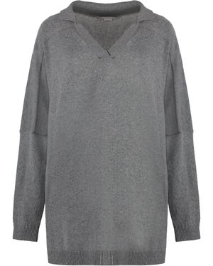 Stella McCartney Maglione in cachemire con scollo a V - Grigio