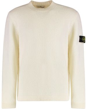 Stone Island Jumper With Brushed Texture - White