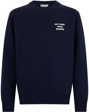 Drole de Monsieur Cotton Sweatshirt With Print - Blue