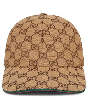 Gucci Cappello con visiera curva monogram - Marrone