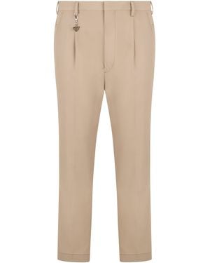 Prada Pantaloni sartoriali con logo - Neutro